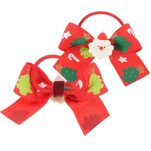 CALLARON 2stücke Weihnachts Haarschleifen Haarbänder Mit Niedlichem Design Elastische Haargummis Für Mädchen Für Festlichkeiten Und Tägliches Tragen Mit Weihnachtsmotiven von CALLARON