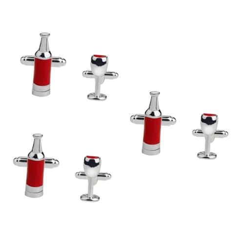 CALLARON 3 Paare Weinflasche Und Manschettenknöpfe Aus Glas Karte Weingläser Brauch Für Männer Gothic Nieten Abs Stift Geldbörse Für Männer Krawattennadel Frauen Gürtel Kette Clip Legierung von CALLARON