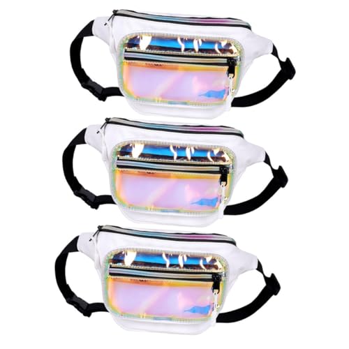 CALLARON Strandtasche 3 STK Gürteltasche Hüfttasche Klare Strandtaschen Bolsos De Mujer Holografische Tasche Transparenter Beutel Draussen Weiß Zubehör Mädchen Pu von CALLARON