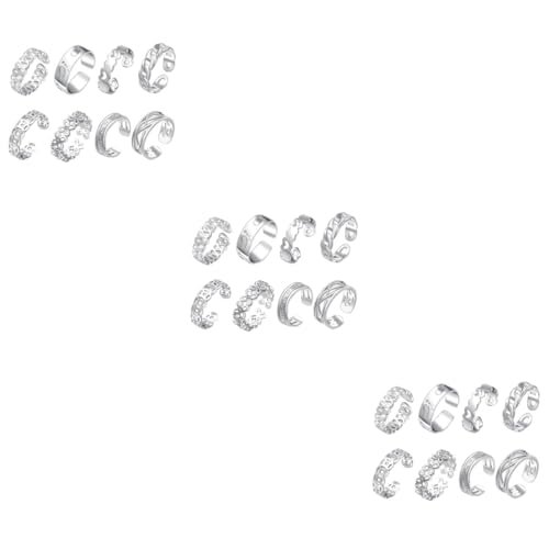 CALLARON 3 Sätze Fußring Schwanzring Fußschmuck Für Frauen Gold Fußkettchen Finger Zehenringe Zappeln Türkis Silberring Verstellbare Ringe Zappelringe Knöchel Silver Metall 8 Stück * 3 von CALLARON