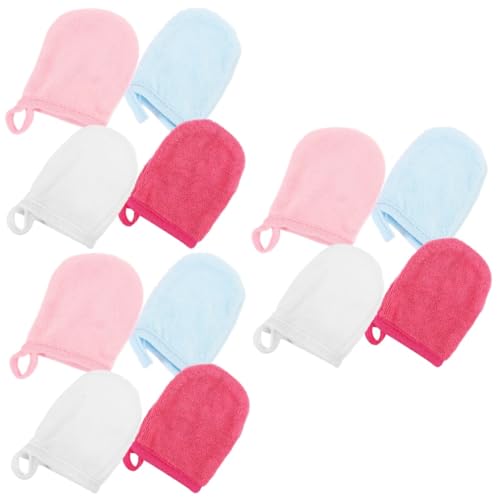 CALLARON 3 Sätze Handschuhe Waschen Entfernen Sanft Schild Sauber Gesicht Schrubben Ölig Handtücher Peeling-gesichtswäscher Wiederverwendbarer Make-up-entferner Superfeine Faser 4 Stück * 3 von CALLARON