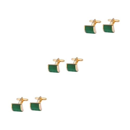 CALLARON 3 Sätze Manschettenknöpfe Für Hemden Hochzeitslaken Wedlock Men Accessories Mens Jewellery Schulter Stifte Arm Hemdmanschettenknöpfe Manschettenknöpfe Für Männer Green 2 Stück * 3 von CALLARON