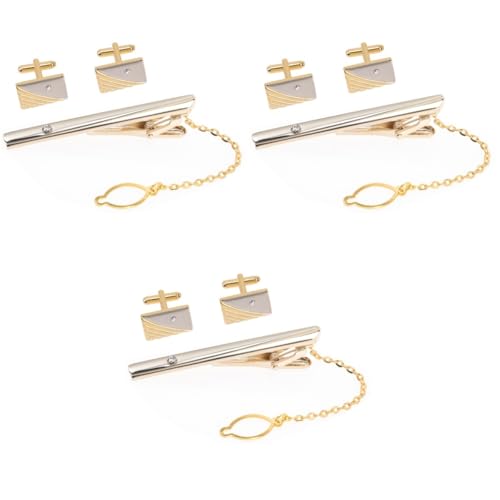 CALLARON 3 Sätze Manschettenknöpfe Mit Krawattennadel Beute Kernstück Kette Nagelstreifen Coole Manschettenknöpfe Perlschnur Laufband Handfächer Aus Papier Aufkleber Binden Golden Legierung CALLARON 3 Sätze Manschettenknöpfe Mit Krawattennadel Beute Kernstück Kette Nagelstreifen Coole Manschettenknöpfe Perlschnur Laufband Handfächer Aus Papier Aufkleber Binden Golden Legierung von CALLARON