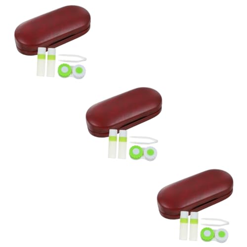 CALLARON 3 Sets Brillenetui Halter Brillen Organizer Linsenetuis Brillenpinzetten Kontaktlinsen Zubehör Haushalts Kontaktlinsenetui Empfindliches Kontaktlinsenetui Brillenetui Pu Rot von CALLARON
