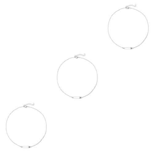 CALLARON 3 Stck Kreative Kleine Pin Anhänger Halskette Silber Glänzend Modisch Party Schmuck für Frauen Zierliche Schlüsselbein Kette Ausgefallenes Design von CALLARON