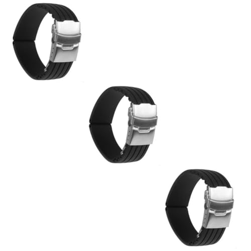 CALLARON 3 Stück 18 Mm Silikon-uhrenarmbänder mit Edelstahl-anstoß. und Bequem. Passt für Uhren mit 18 Mm Bandanstoß. von CALLARON