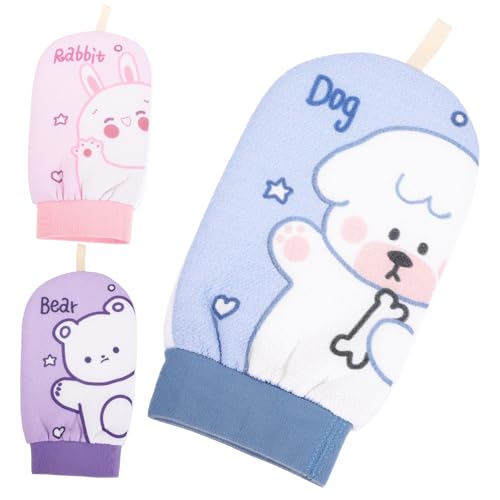 CALLARON 3 Stück Badetuch waschen Körper Fausthandschuh Reinigung Sanft Peeling-Duschhandschuh Duschhandschuhe Badehandschuhe Bequeme Badhandschuhe Handschuhe zum Duschen Polyester von CALLARON