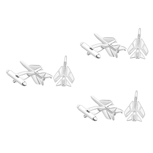 CALLARON 3stücke Stylische Flugzeug Manschettenknöpfe Für Herren Und Damen Kreative Sleeve Nail Design Für Formelle Anlässe Hochzeiten Business-meetings Und von CALLARON