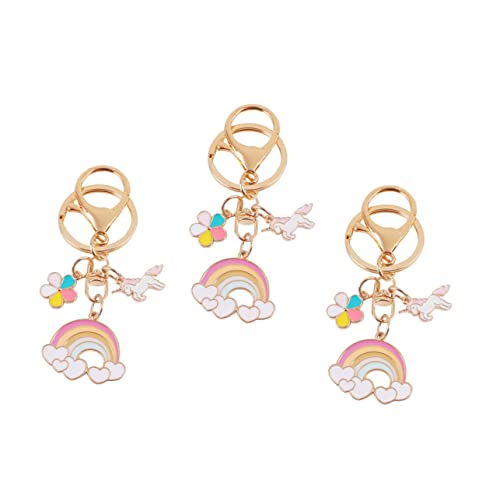 CALLARON 3stücke Teiliges Niedlicher Cartoon Schlüsselanhänger Mit Wolken Regenbogen Und Einhorn Pendants Für Taschen Und Autoschlüssel Als Und Stylisches Accessoire von CALLARON