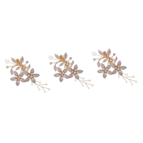 CALLARON 3 Stück Eleganter Goldener Haarschmuck Braut Hochzeits Haarclip mit Strasssteinen Design für Damen und Braut Stilvolle Haarspange für Festliche Anlässe und Hochzeitsfeiern von CALLARON