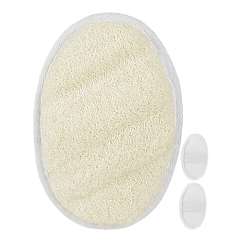 CALLARON 3 Stück Gesichtswaschpads Dusch-Luffa-Schwamm Bio-Luffa Schrubber Zurück Dusche Luffa für badetuch duschschwamm hautreinigung Peeling-Scheuerpads Abschminkpads Baumwolleinband Weiß von CALLARON
