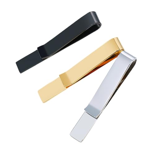 CALLARON 3 Stück Herren Krawattenklammer Teiliges Krawattenzubehör Schwarz und Gold Leicht Langlebig Stylisch für für Anzüge und Formelle Outfits von CALLARON