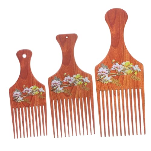 CALLARON 3 Stück Kamm Für Holzkörnern Kämme Für Männer Gezahnt Hornkamm Neckender Kamm Haarkämme Lockig Breitzahnkamm Für Nasses Haar Haarschmuck Kämme Friseur Feiner Zahnkamm Männer von CALLARON