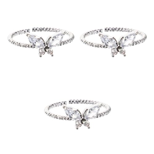 CALLARON 3 Stück Legierungsring Musical Schmuck Teenager Fußkettchen Kette Prinzessin Mädchen Gold funkelnd damenringe perlenring Brautring hochzeitsringe eheringe Frauenringe von CALLARON