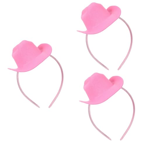 CALLARON 3 Stück Mini Cowboy Hut Haarreif Elastisches Leichtes Stirnband Verstellbar für Damen Modisch und Strapazierfähig Geeignet für Party Karneval Cosplay und Mottoveranstaltungen von CALLARON