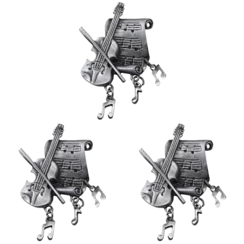 CALLARON 3 Stück Musiknotenbrosche Musikalisches Broschen-Pin Noten-Design Broschen-Pin Mode Schmuck Gitarre Pin Stift Musik Brosche Anstecknadel für Kleidung Hut Reversnadel Zinklegierung von CALLARON