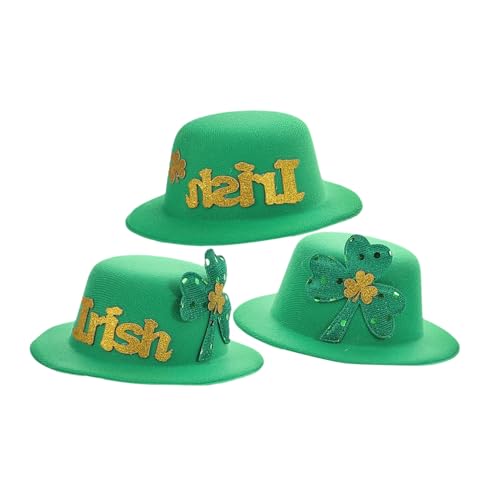 CALLARON 3 Stück Patricks Day Hut Haarspangen Irisches Kostüm Grünes Kleeblatt Kopfbedeckung Mini Hut Haarspangen Für Frauen Mädchen CALLARON 3 Stück Patricks Day Hut Haarspangen Irisches Kostüm Grünes Kleeblatt Kopfbedeckung Mini Hut Haarspangen Für Frauen Mädchen von CALLARON