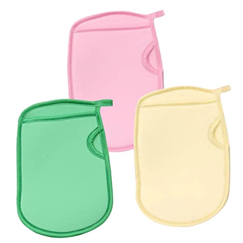 CALLARON 3 Stück Peeling-Handschuhe für Damen waschen schrubben Reinigungsmittel weiches Peelinghandschuh Zurück Handschuh-Peeling für den Körper Badehandschuhe Peeling pva von CALLARON