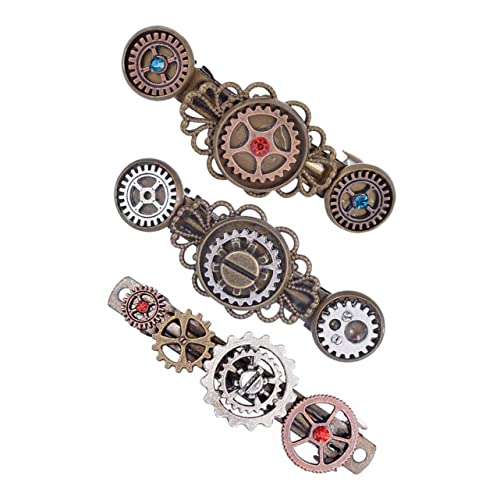 CALLARON 3stücke Zahnrad Haarnadel Steampunk Gothic Haarspange Vintage Zubehör Für Mädchen Kopfschmuck Für Partys Geburtstage Alltag von CALLARON