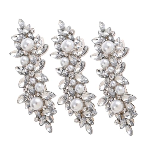 CALLARON 3 Stück Silberne Strass Haarspangen mit Funkelnden Kristallen Glitzernde Haarschmuck Clips für Damen und Mädchen Elegante Braut Party-haaraccessoires Fester Sitz Modische CALLARON 3 Stück Silberne Strass Haarspangen mit Funkelnden Kristallen Glitzernde Haarschmuck Clips für Damen und Mädchen Elegante Braut Party-haaraccessoires Fester Sitz Modische von CALLARON