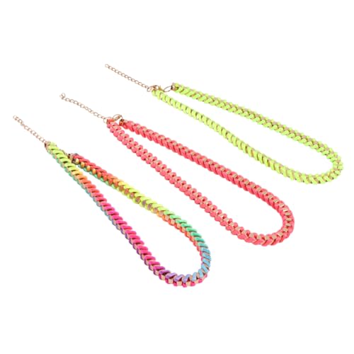 CALLARON 3 Stück Teiliges Kreatives Farbenfrohes Geflochtenes Set Perlen Bunte und Praktische Schmuckstücke für Geeignet für Geburtstage Feiertage und Zufällige Farbe von CALLARON