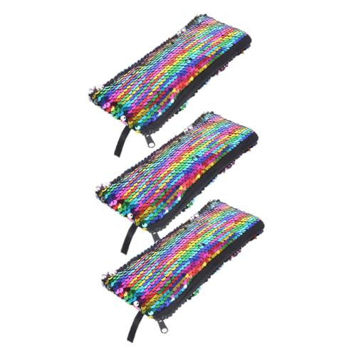 CALLARON 3 Stück Teiliges Pailletten Kosmetiktäschchen Klein Langlebig Tragbar Multifunktional für Lippenstift Pinsel Kopfhörer Stilvolle Kulturtasche für Damen und Teens Praktische Make von CALLARON