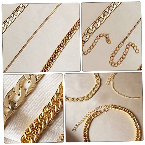 CALLARON 3stücke Retro Fußkette Zierliche Lagenkette Fußkettchen Fußschmuck Goldfarben Verstellbar Lässiger Knöchelschmuck Für Damen von CALLARON