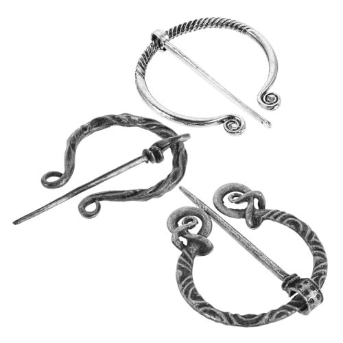 CALLARON 3 Stück Teiliges Set Vintage Viking Brosche Mittelalterliche Cloak Pin für Renaissance Schals und Capes Robuste Metall Schließe für Vielseitige Styling Optionen von CALLARON