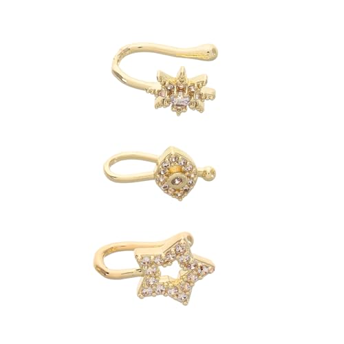 CALLARON 3 Stück Teiliges U förmiges Kupfer nasenring Piercing Modischer Stern Evil Eye Nasenstecker für Damen Komfortabler Schmuck Passend zu Casual und Formellen Anlässen von CALLARON