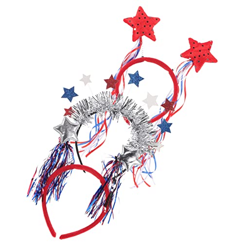 CALLARON 3 Stück Teiliges Unabhängigkeitstag Haarreifen Leichte Robuste Cosplay Stirnbänder mit Patriotischen Sternen Vielseitig Einsetzbar für Party Kostüm Festival und von CALLARON