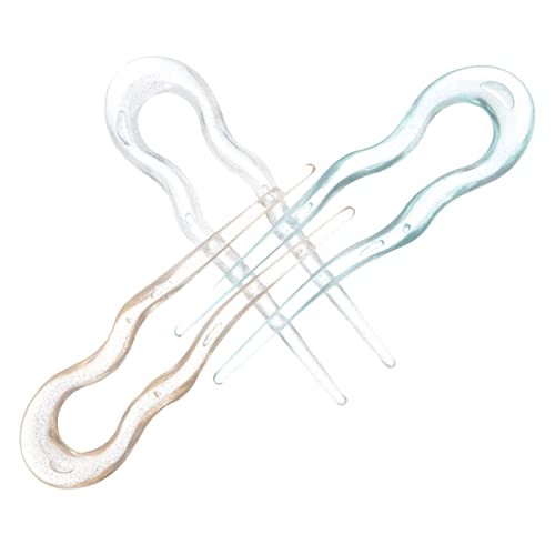 CALLARON 3 Stück U Förmige Haarnadeln Retro Haarstöcke aus Acetat Transparenten Farben für Hochsteckfrisuren für Damen und Besondere Anlässe von CALLARON