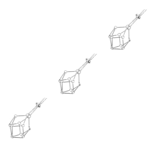 CALLARON 3 Stück Verstellbarer Metall Kristallkäfig Anhänger Halskette Leerer Steinhalter DIY Schmuckzubehör für Frauen und Männer Robuste Handwerksqualität Vielseitig für Perlen und von CALLARON