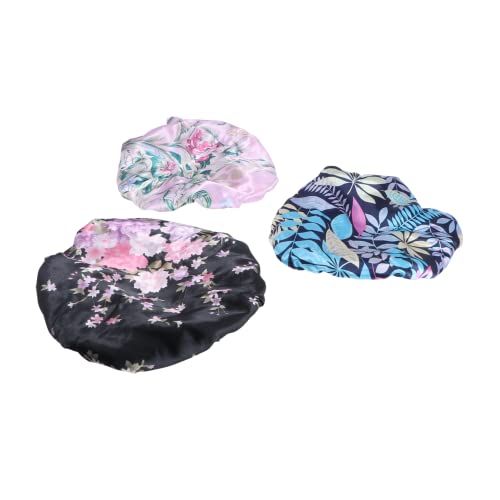 CALLARON 3 Stück Wasserdichte Duschhaube Damen Drucke Doppellagige Badekappen für Haar Schutz Wiederverwendbare Shower Caps Elastisch und Komfortabel für Zuhause und Reisen von CALLARON