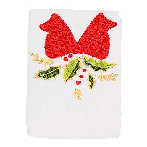 CALLARON 3 Stück Weihnachtliches Besticktes Gesichtstuch mit Schleifenmotiv Weiches Saugfähiges Baumwollhandtuch für Badezimmer Kreative Weihnachtsdekoration und Geschenkidee von CALLARON