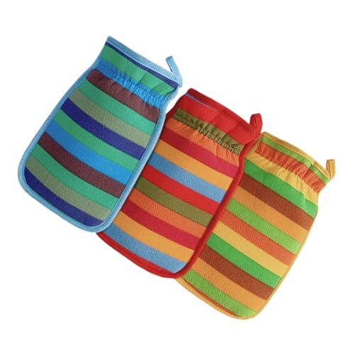 CALLARON 3 Stück badetuch handschuhe durchblutung hautreinigung Duschhandschuhe reinigungstuch Gesichtsreinigungshandschuh Peelings handtücher Duschschrubber Gesichtstuch Körperbürste Rayon von CALLARON