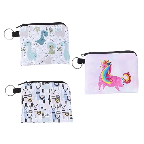 CALLARON 3stücke Geldbörse Für Damen Münzbörse Mit Cartoon-Tiermuster Tragbare Geldbörse Für Kleingeld Und Lippenstifte Für Strand Party Und Shopping von CALLARON
