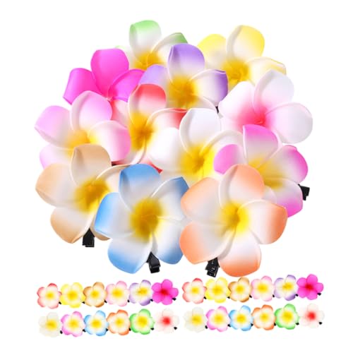 CALLARON 36 Stück Teiliges Hawaii Plumeria Haarspangen Farbenfrohe Leichte Haarklammern mit Schaumstoffblumen Vielseitige Styling Accessoires für Damen und Mädchen für Strand Hochzeit und von CALLARON