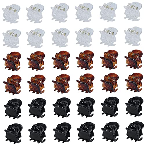 CALLARON 36 Stück Teiliges Mini Haarklammern Kleine Haarspangen für Dünnes Haar Einfache Claw Clips zum Styling Rutschfest Geeignet für Junge Mädchen Mädchen und Damen Bunte Farbmischung von CALLARON