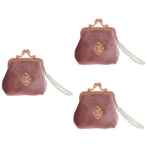 CALLARON 3St Mini-Änderungstasche Abendtasche Damen Mini-Münzbeutel Damenbrieftasche Geldbörse Brieftasche Damen tragbare kleine Brieftasche schöne Münztasche Perle Goldene Tasche von CALLARON