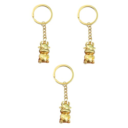 CALLARON 3stücke Schlüsselanhänger Ochse Cartoon Anhänger Kuhform Schlüssel Kette Anhänger Ornamente Für Schlüssel Und Tasche von CALLARON