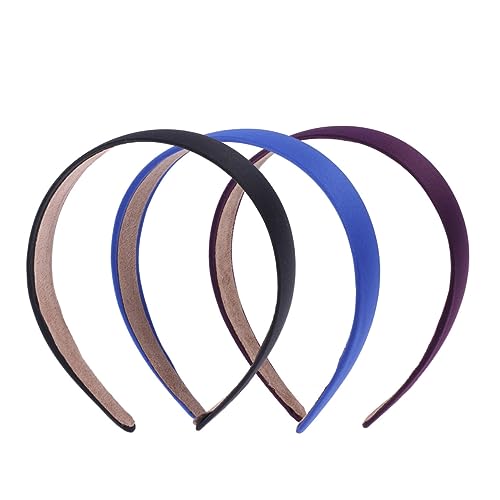 CALLARON 3 Stück Breites Damen Stirnband Haarband Für Mädchen Breiter Haarreif Kopfbedeckung Für Alltag Und Anlässe (violett + Blau + Schwarz) von CALLARON