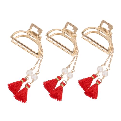 CALLARON 3stücke Haarklammer Mit Perlen Haarspange Haarklamper Für Frauen Haaraccessoire Für Hochzeit Geburtstag Weihnachtsfeier Abschlussball Schmuck Für Gesichtswaschen Schminken von CALLARON