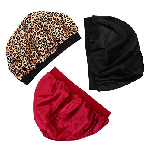 CALLARON 3stücke Satin Schlafhaube Für Damen Elastische Und Atmungsaktive Haargummis Für Und Schutz Während Schlafs Für Geburtstage Und Besondere Anlässe von CALLARON