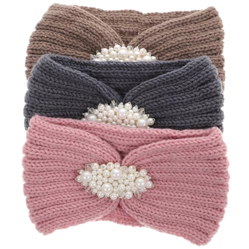 CALLARON 3st Haarband Geflochtene Kopfbedeckung Gestricktes Stirnband Turban-stirnband Für Mädchen Gestricktes Ohrenwärmer-stirnband Gehörschutz Stirnband Fräulein Baotou Pailletten Acryl von CALLARON