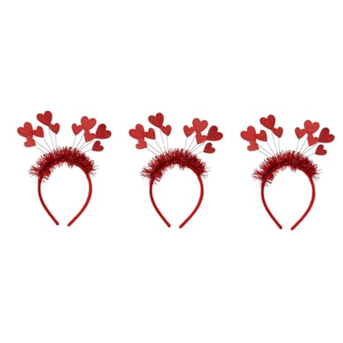 CALLARON 3st Liebe Stirnband Hochzeit Haarband Valentinstag Herz Stirnband Valentinstag Haarband Valentinstag Stirnbänder Haarreif Mit Rotem Herz Fräulein Grüße Leder Partybedarf Romantisch von CALLARON