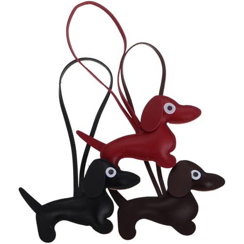 CALLARON 3stücke Dachshund Schlüsselanhänger Süße Hunde Bag Charms Für Taschen Und Design Und Weinrot Leicht Und Kompakt Für Hundeliebhaber von CALLARON