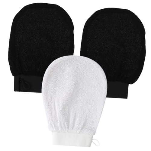 CALLARON 3stücke Duschhandschuh Peelinghandschuh Schrubbhandschuh Hautreinigung Körperpeeling Zubehör Für Arm Bein Brust Rücken Badetuch Peeling Mitts von CALLARON