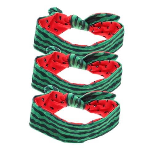 CALLARON 3stücke Elastisches Mit Schleife Und Hasenohren Doppelseitiges Wassermelonen-design Haar-accessoire Für Kleinkinder Kopfbedeckung Für Sommerferien von CALLARON
