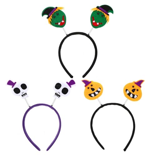 CALLARON 3stücke Halloween Haarreif Kürbis Haarreif Hexen Totenkopf Cosplay Requisiten Stirnband Für Kostümparty Karneval Halloween von CALLARON
