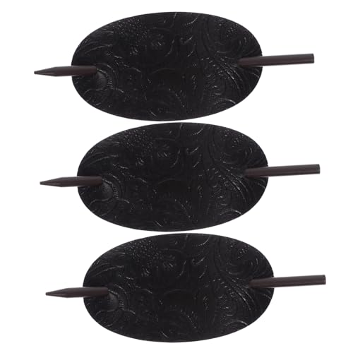 CALLARON 3stücke Leder-haarspangen Damen Haarbun-halter Elegantem Haarstab Leichte Und Schützende Haaraccessoires Für Stilvolle Hochsteckfrisuren von CALLARON